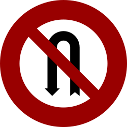 禁止迴車 · No U-turn